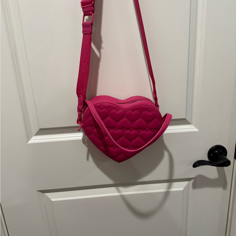 Betsey Johnson Fuchsia Heart Crossbody Bag